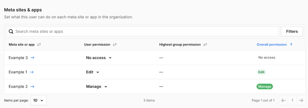 Permission for meta sites or apps in Piwik PRO account