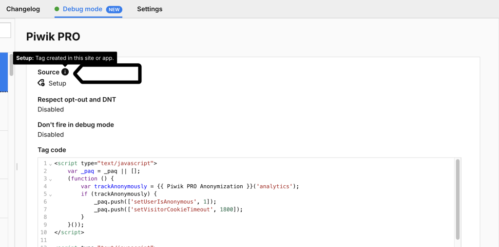 Tag source in Tag Manager