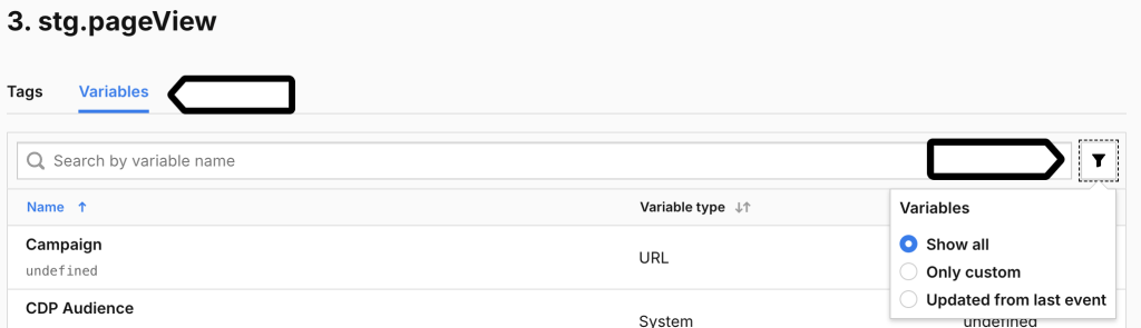 Filter variables in Piwik PRO Tag Manager's debug mode