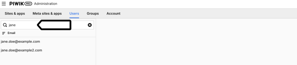 Searching users in Piwik PRO