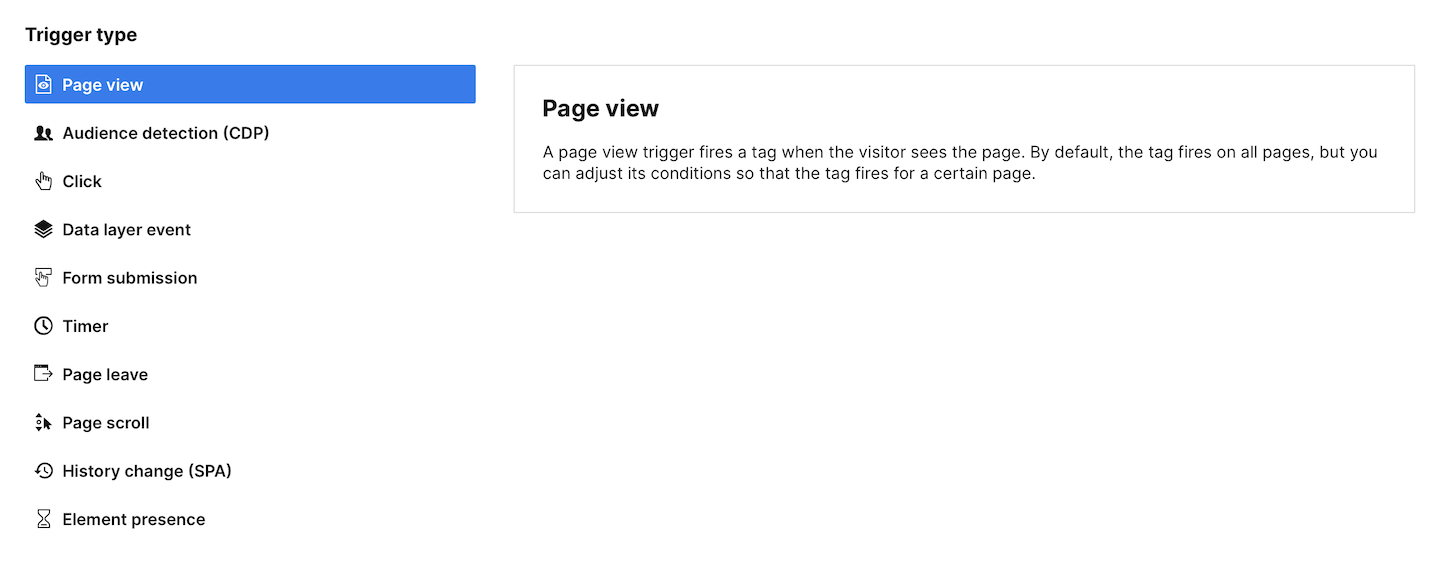 Page view trigger in Piwik PRO