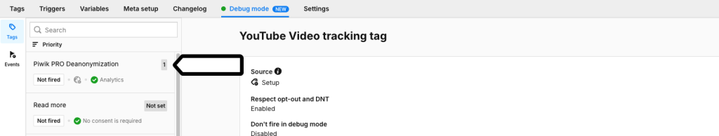 Sort tags by priority in Piwik PRO Tag Manager's debug mode