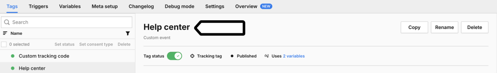 tag that uses variables