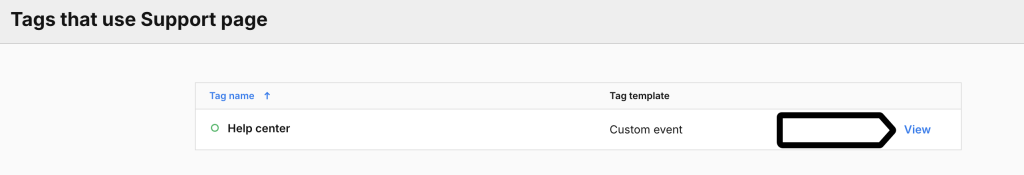 Tag Manager view with the tag list on the left and a selected tag ‘first tag’ on the right, showing status, ‘Depends on 2 variables’.
