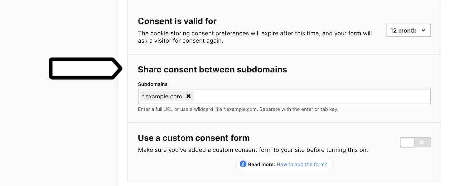 Share consent between subdomains in Piwik PRO