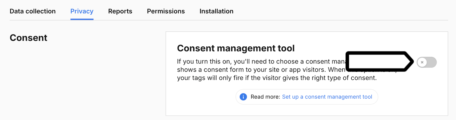 turn on other consent tool switcher in Piwik PRO Analytics Suite