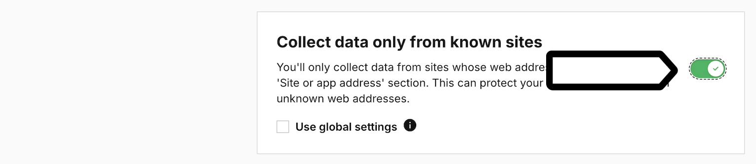 Turning on the fillter: Collect data only from known sites