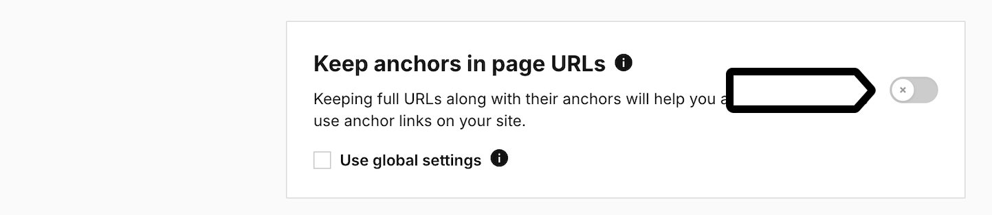 Turning of the Keep anchors in page URLs