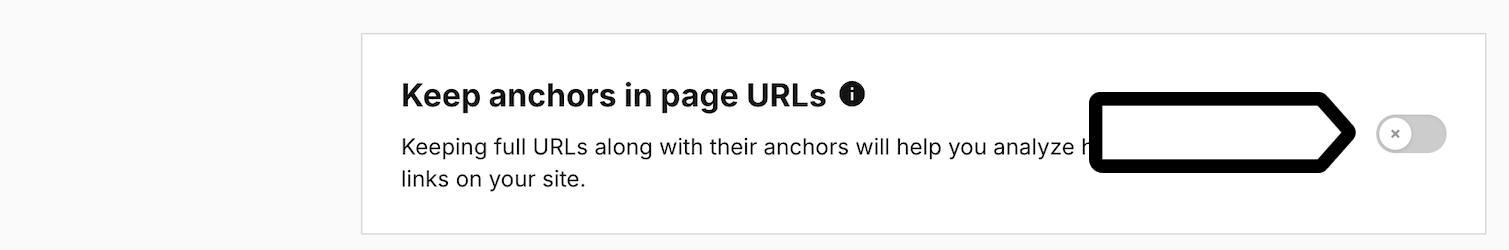 turning off Keep anchors in page URLs for entire account