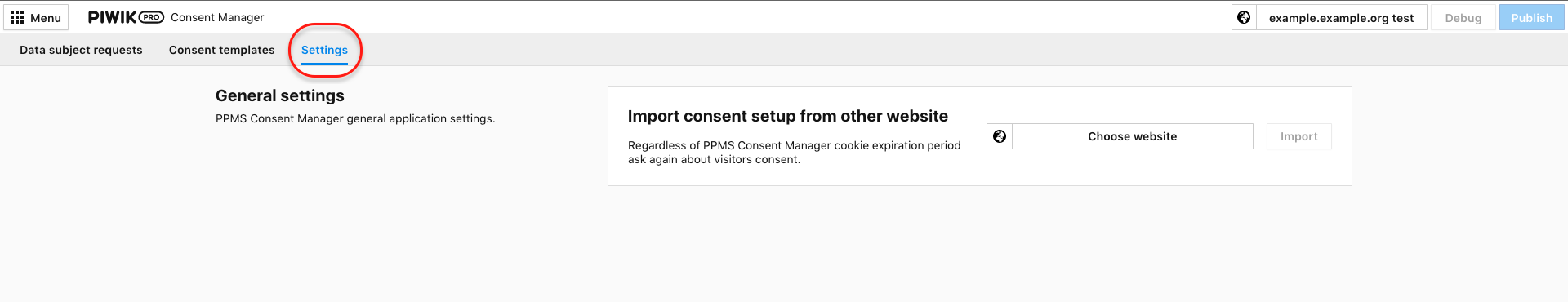 Consent Manager Settings