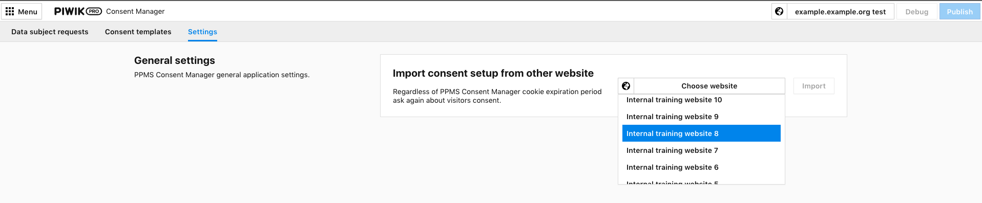 Consent Manager Settings