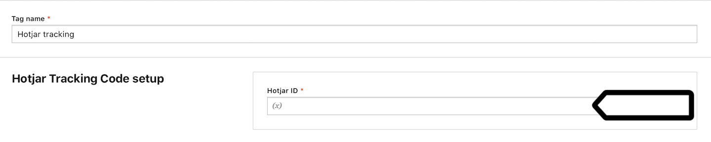 Hotjar Tracking Code tag in Tag Manager in Piwik PRO