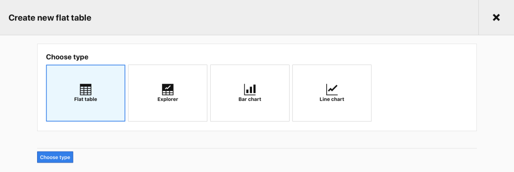 Select a report type