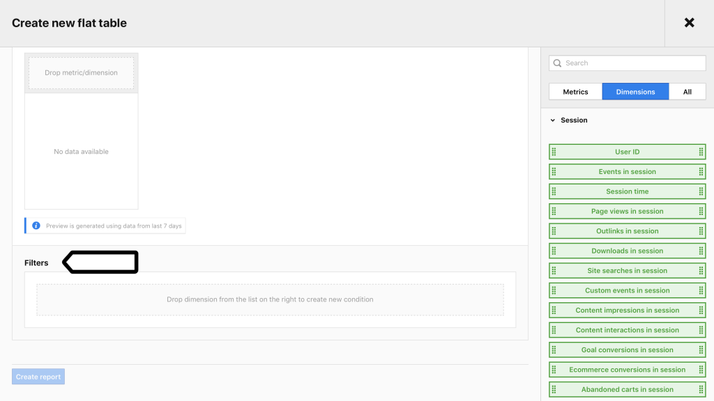 Adding a filter to a custom report