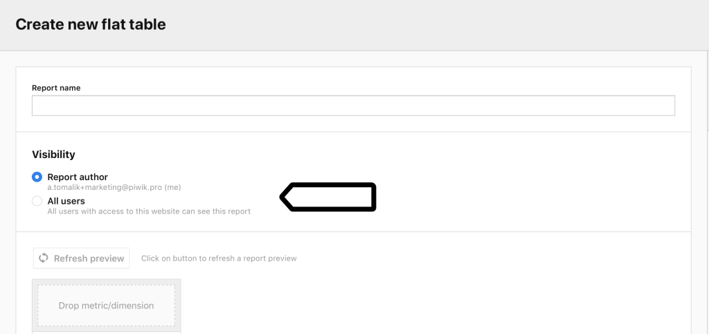 visibility in custom reports Setting up visibility in custom reports