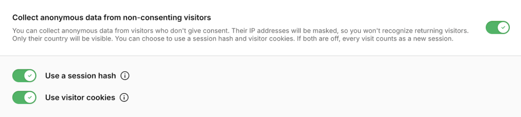 Review anonymous data collection settings in Piwik PRO