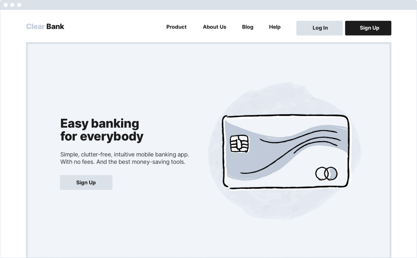 An example of a page on the Clear Bank website.