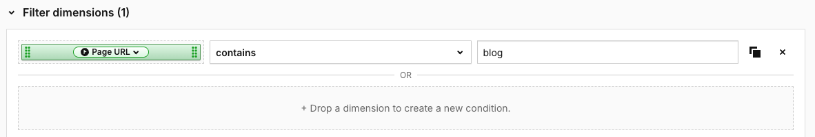 filter dimensions in Piwik PRO Analytics widget