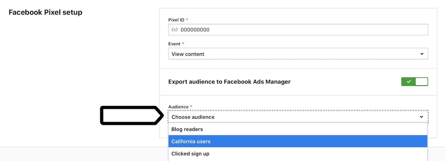 Export an audience to Facebook