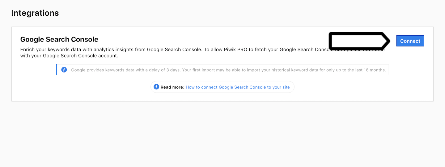 Google Search Console integration in Piwik PRO