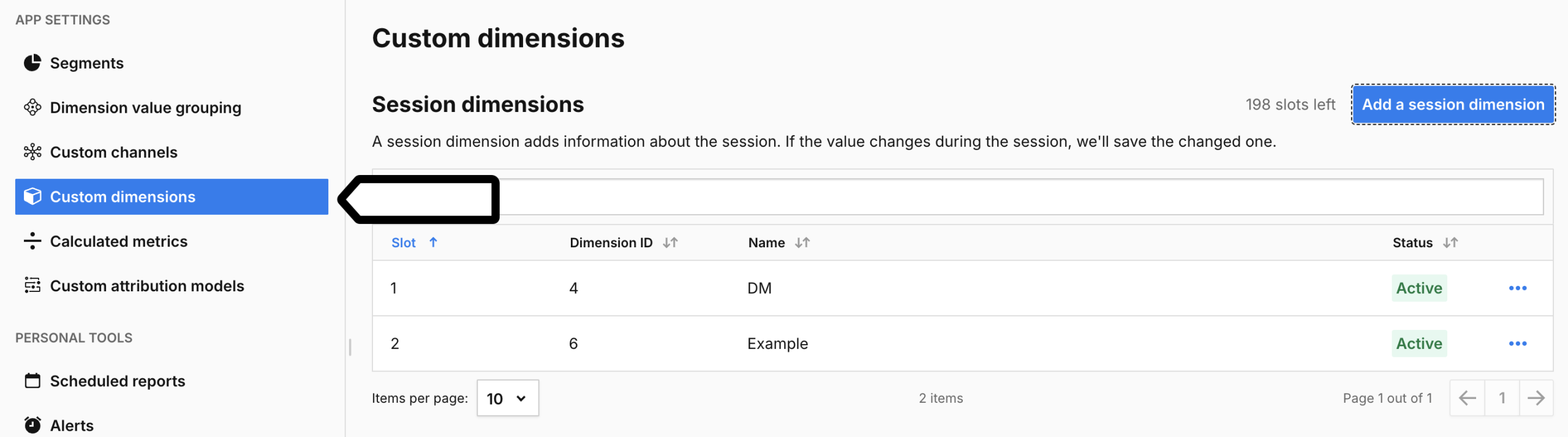 session dimension in Piwik PRO Analytics