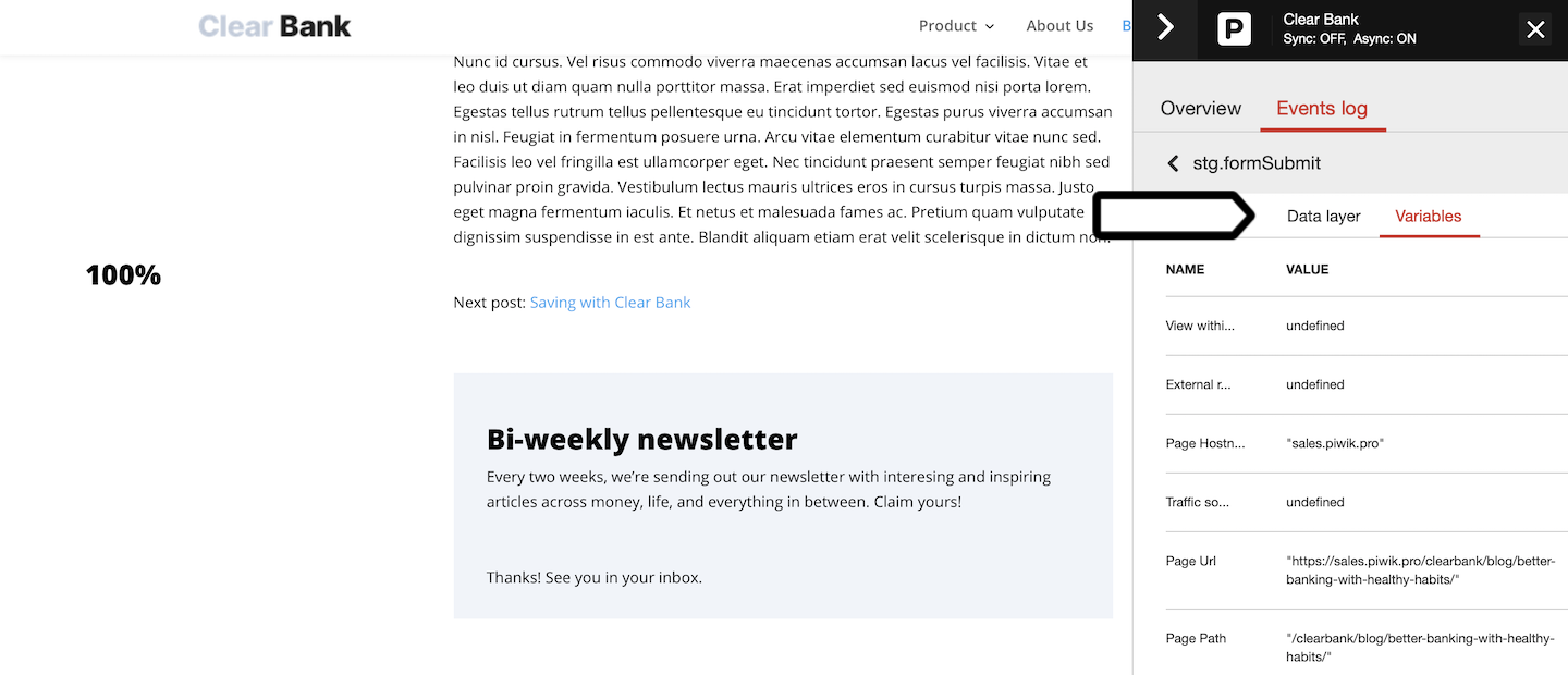 How to track a newsletter signup in Piwik PRO