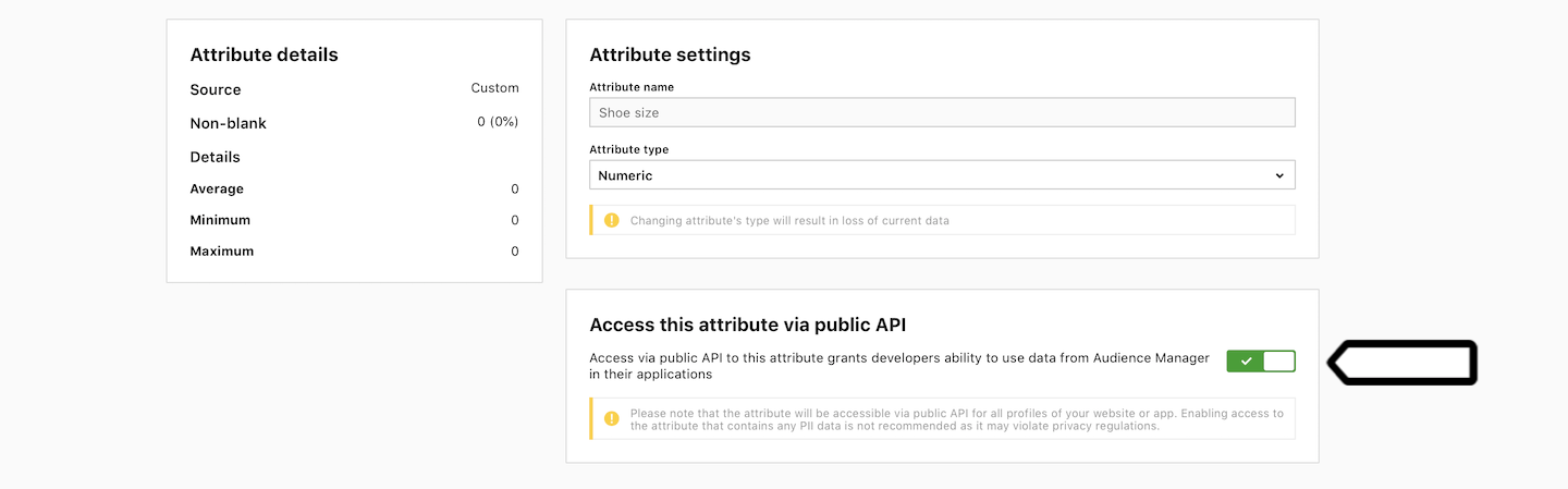 Attributes in Audience Manager in Piwik PRO