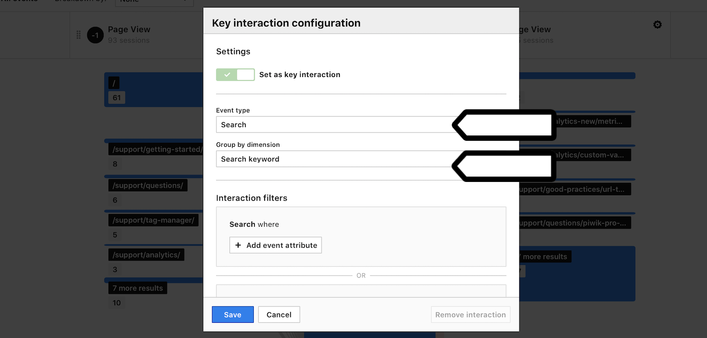 User flow report in Piwik PRO