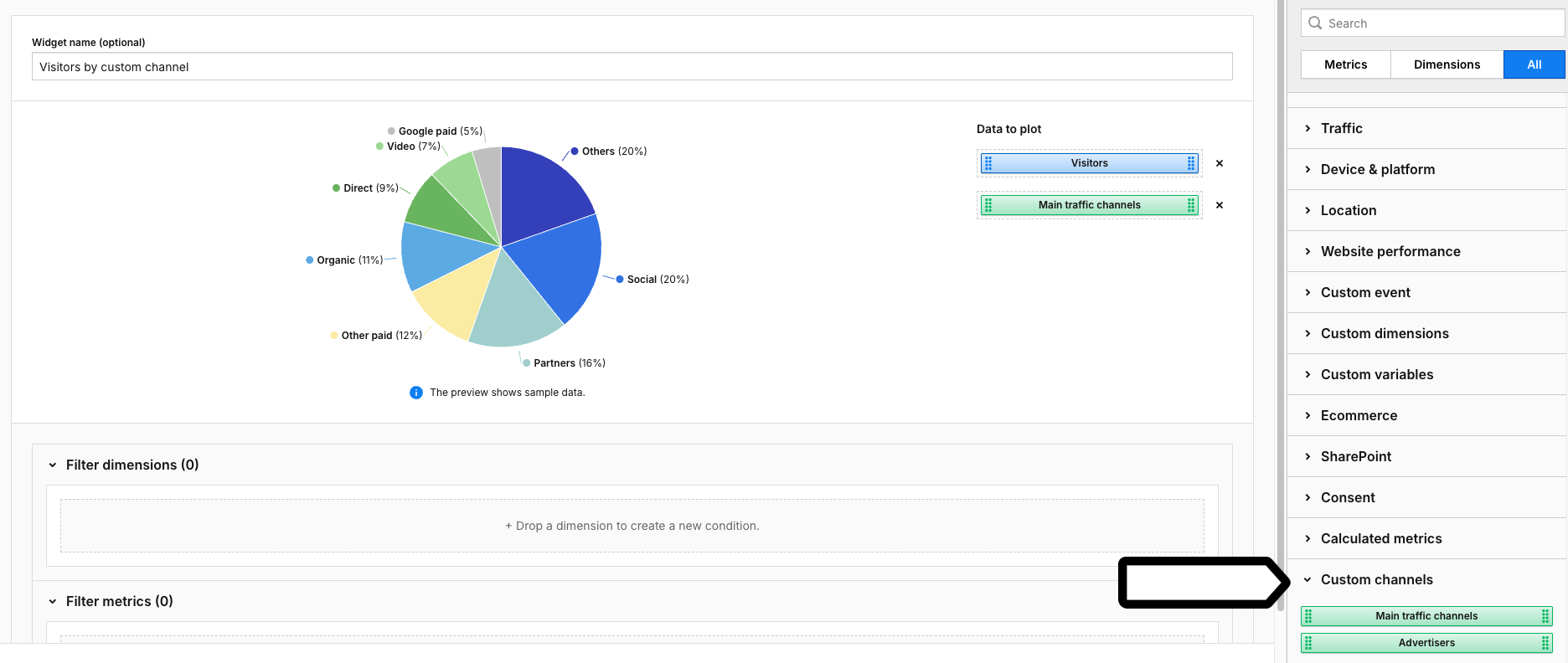 add custom channels currency in Piwik PRO Analytics

