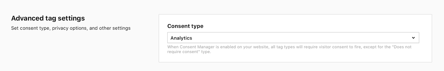 Consent type in Tag Manager in Piwik PRO