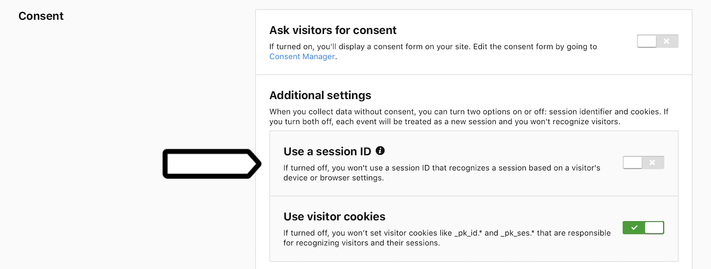 Use a session ID (off)