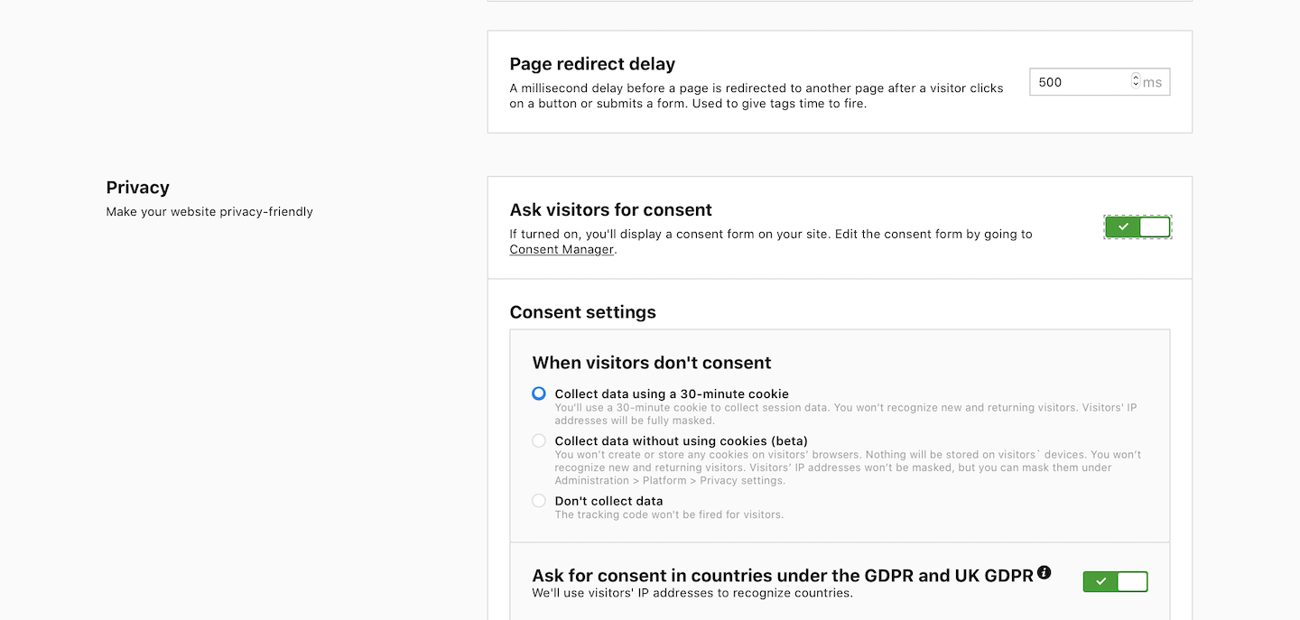 Advanced options in Piwik PRO