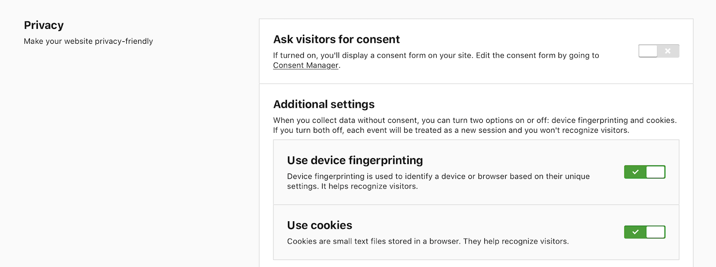 Ask visitors for consent in Piwik PRO