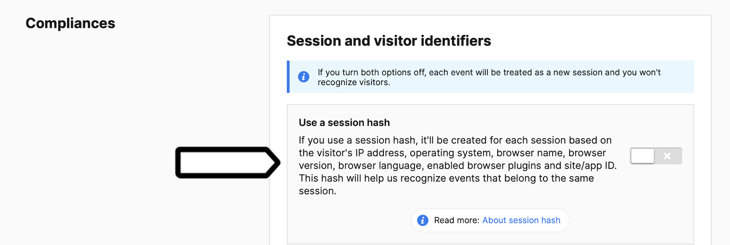 Session hash off in Piwik PRO