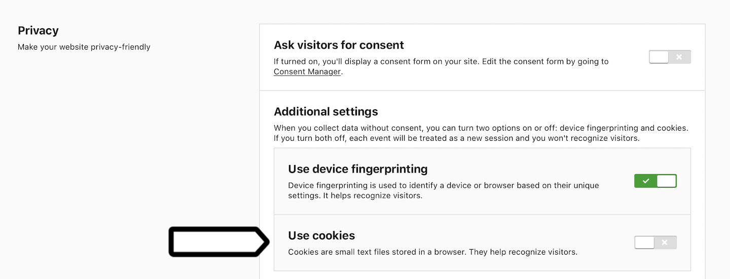 How can I turn off cookies for visitors? | Piwik PRO help center