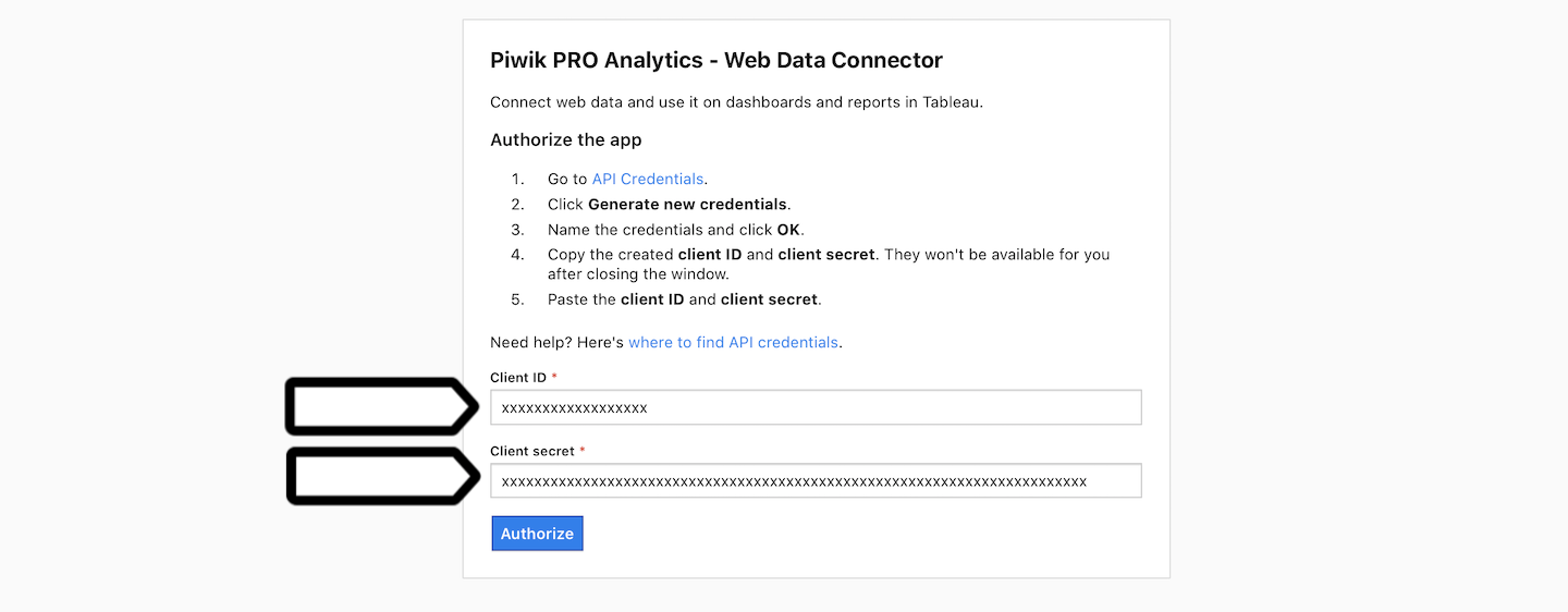 Tableau integration with Piwik PRO