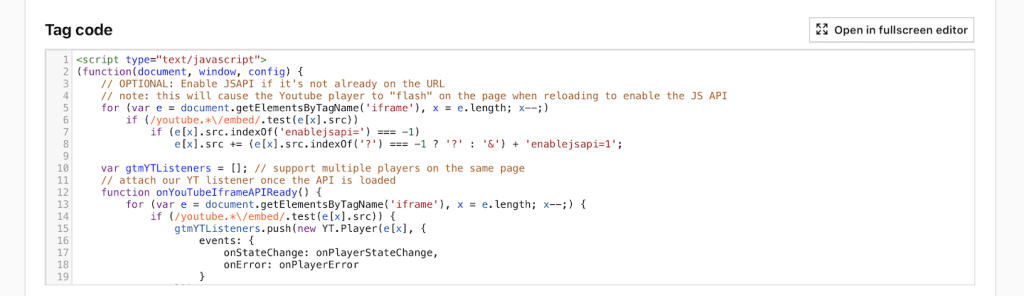 How can I collect data about YouTube videos on my site? (custom code ...