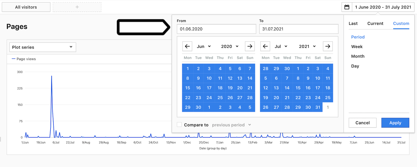 Export a report (dates)