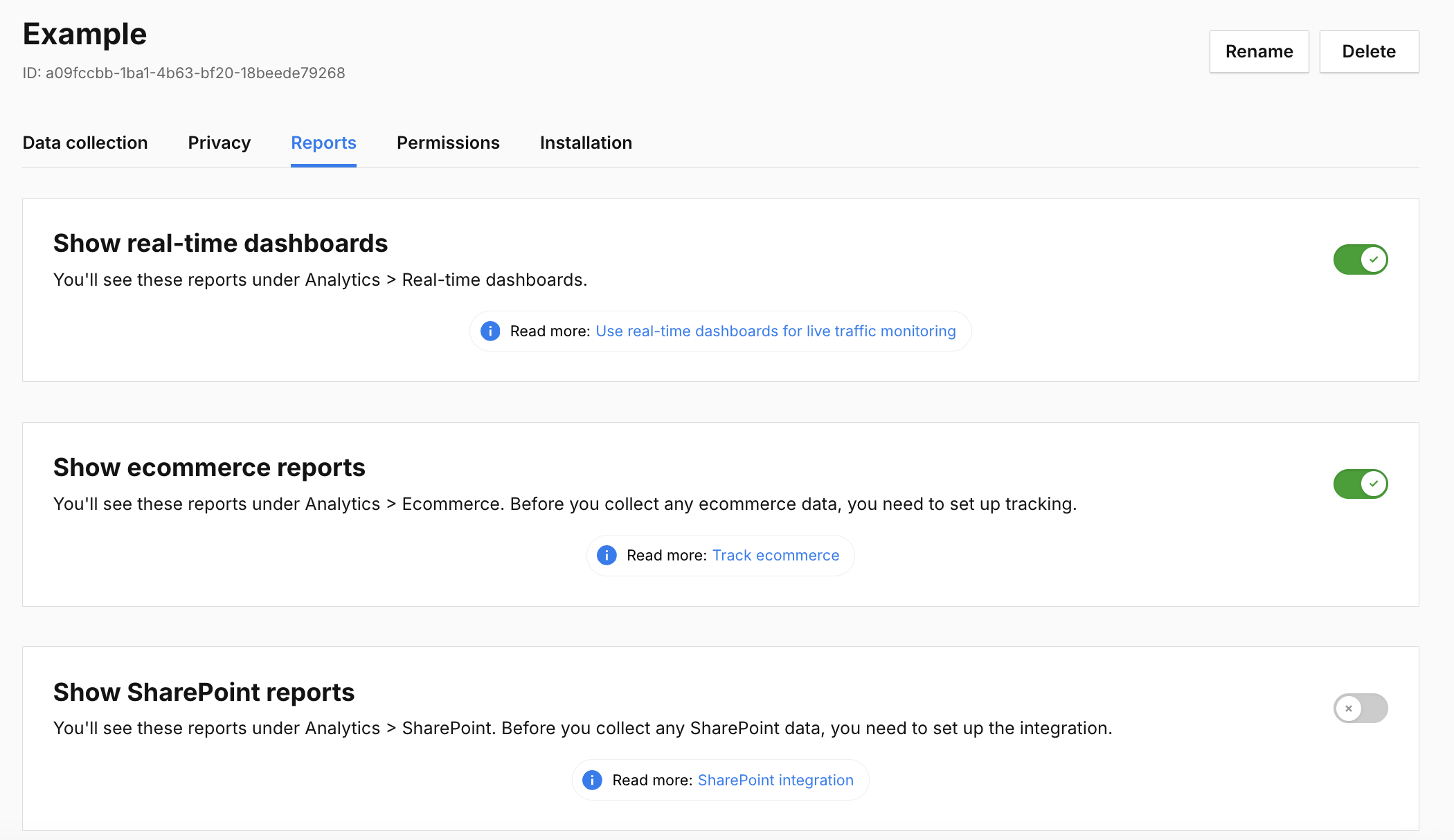 Reports (Administration) Piwik PRO