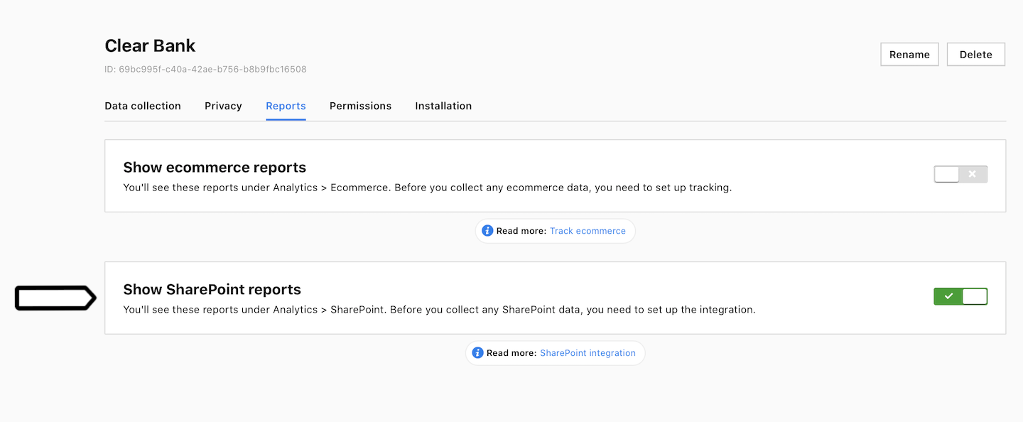 Show SharePoint reports