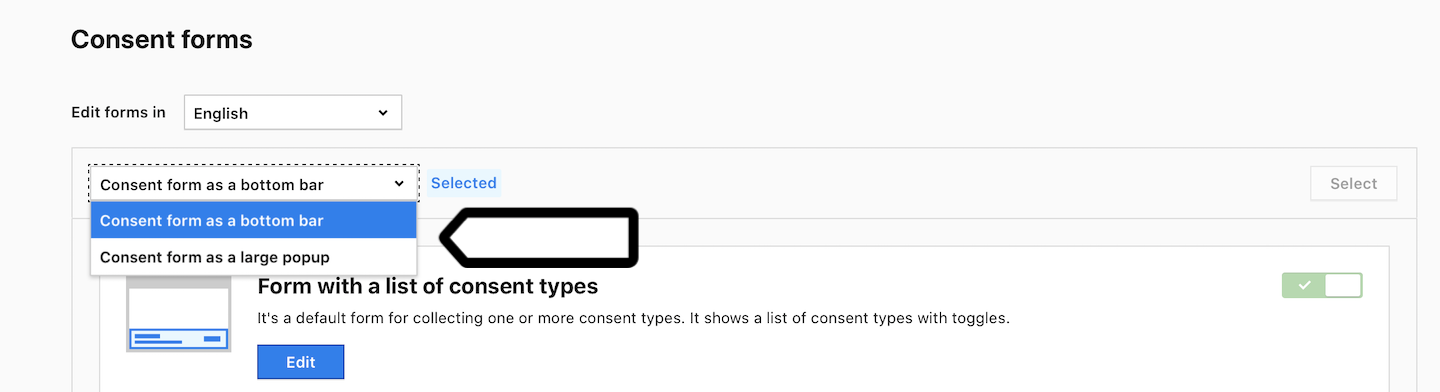 Consent form type