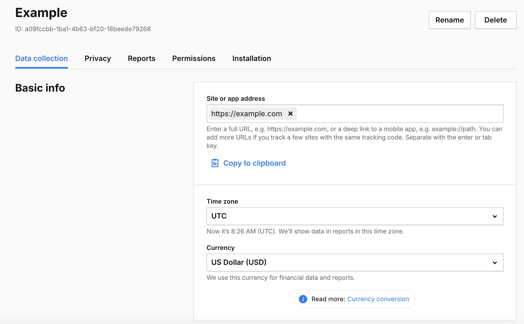 Data collection settings in Piwik PRO