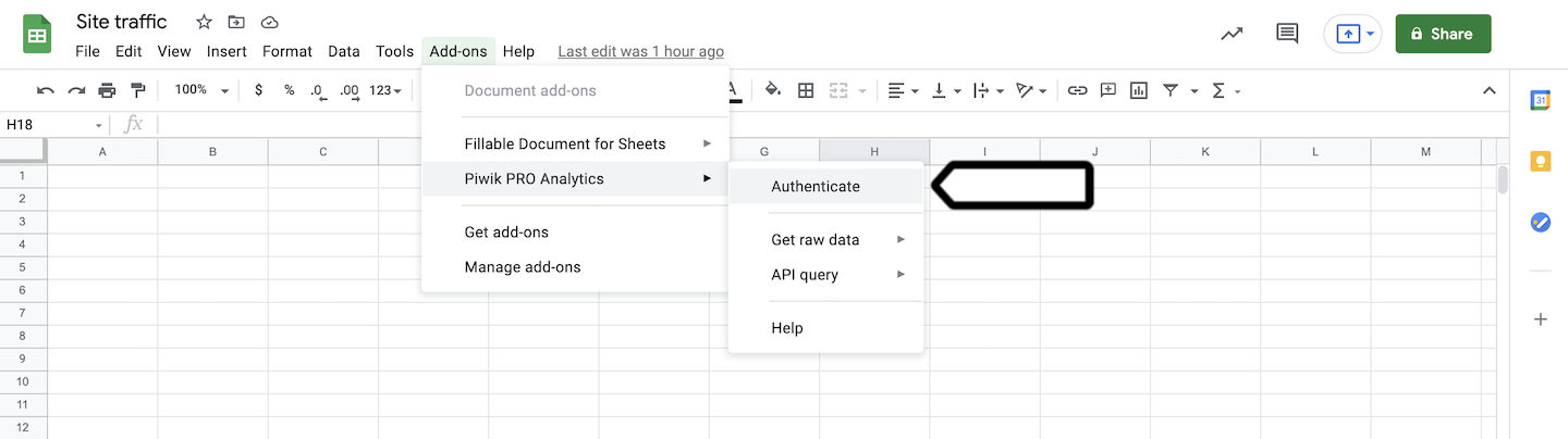 Google Sheets integration (install)