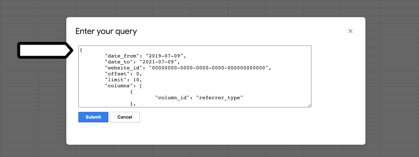 Google Sheets integration (get report data)