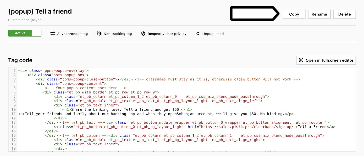 Copy a single tag, trigger or variable