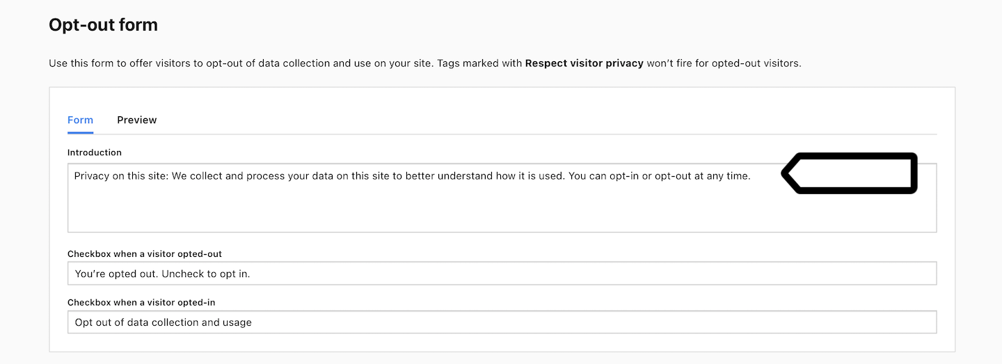 Opt-out form in Piwik PRO