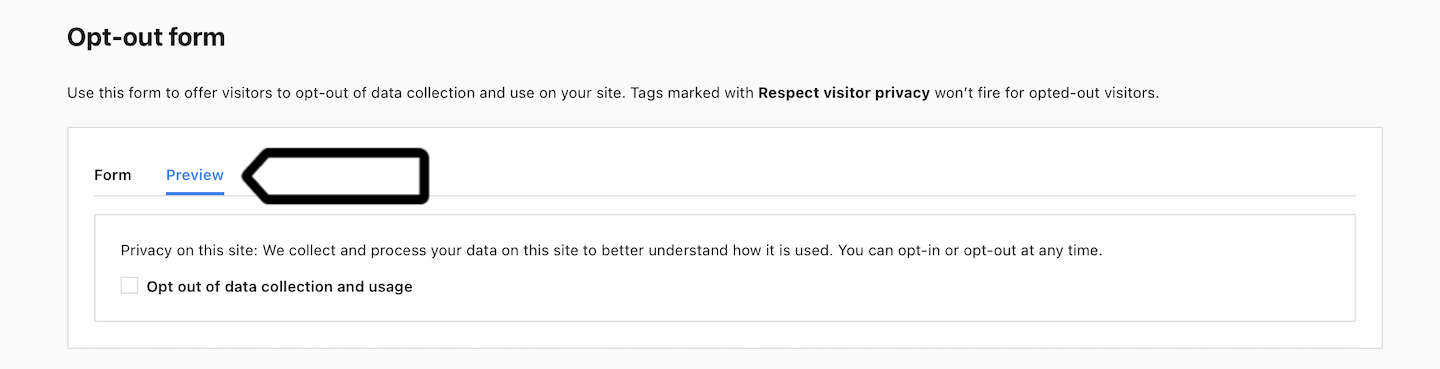 Opt-out form in Piwik PRO