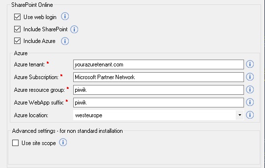 SharePoint online integration with Piwik PRO