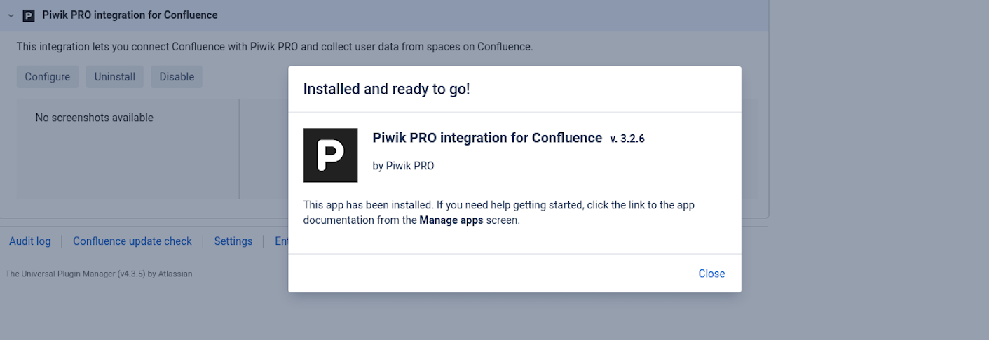 Confluence integration in Piwik PRO