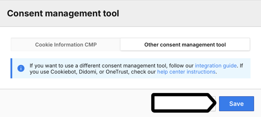 3rd party consent management tool turned on
